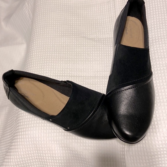 Clarks Shoes - Clark’s Ultimate Collection Size Women’s 10 #61368483 Black Leather Suede EUC